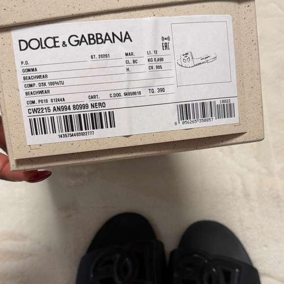 Dolce & Gabbana Black Logo Sandals - Picture 3 of 5